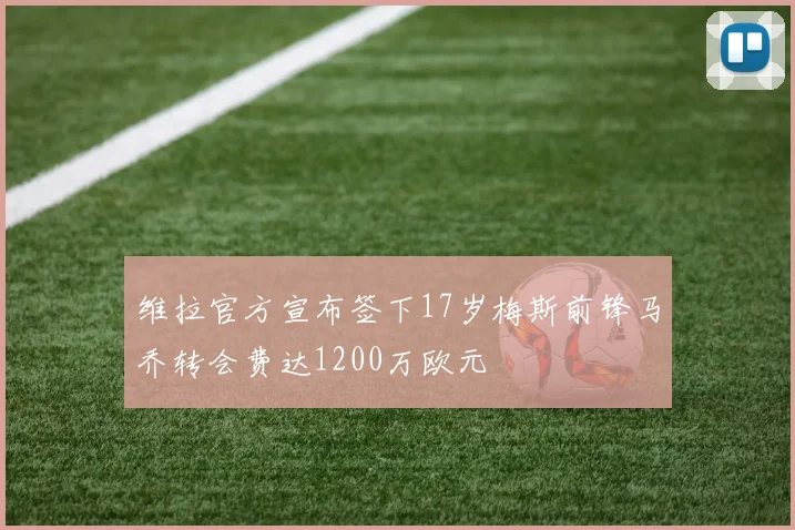 维拉官方宣布签下17岁梅斯前锋马乔转会费达1200万欧元